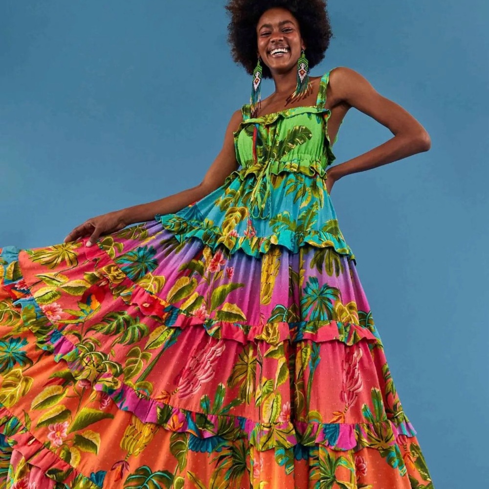 FARM Rio Ombré Forest Maxi M NWT